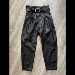NWT Agaci high waist faux leather pants with belt.